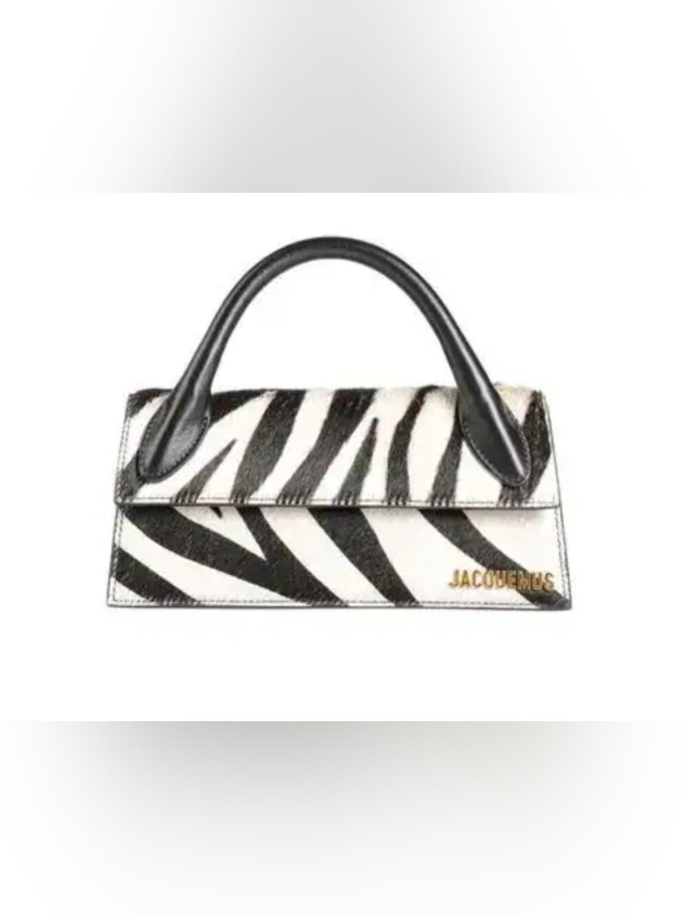 Jacquemus Black & White Zebra-Print Mini Top-Handle Bag